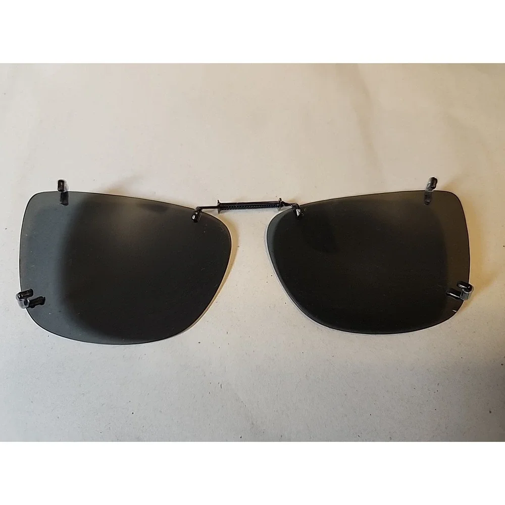 Polar Optics Clip On Frameless Gray Sunglasses Adjustable Polarized Easy On/OFF